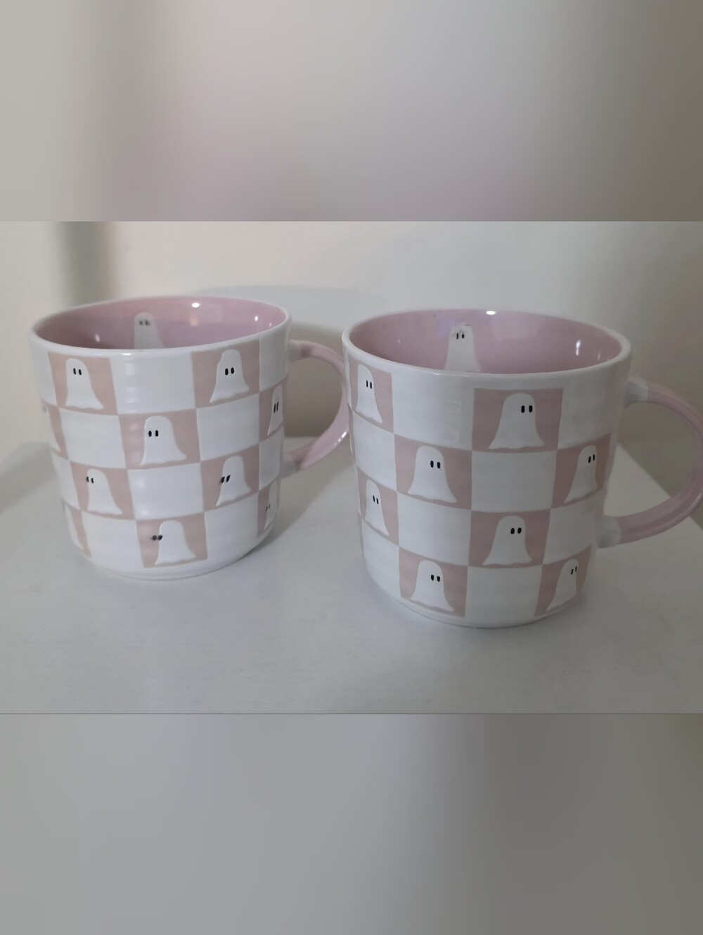 Pink Ghost Halloween Coffee Cups Mugs Party Kitchen Drinkware Spooky Cute Girly